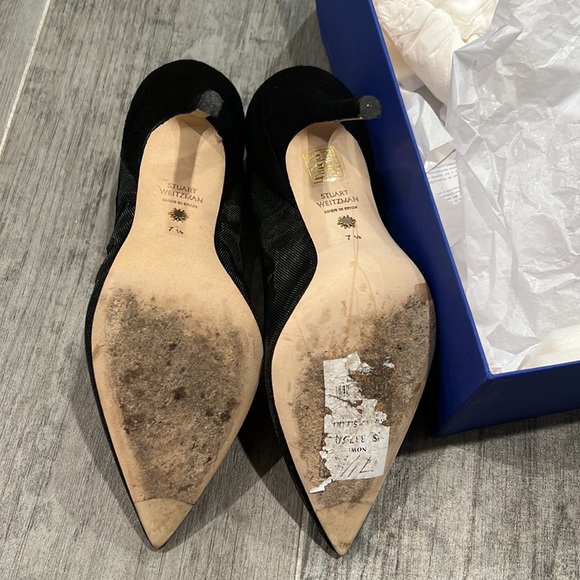 Stuart Weitzman black mesh high heels size 7.5 - Picture 5 of 11